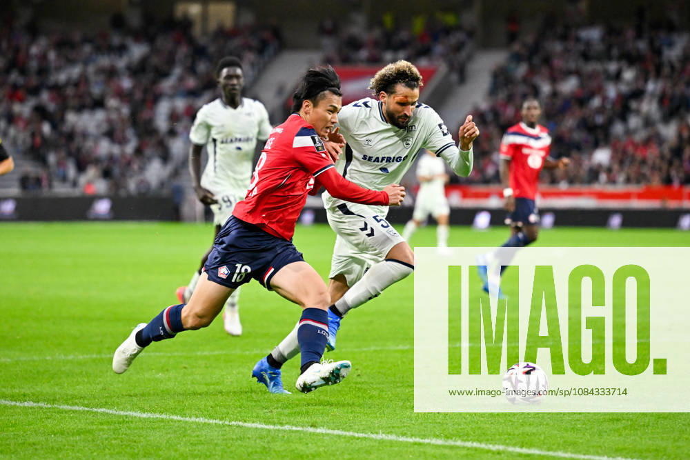 LOSC Lille v Le Havre Athletic Club - Ligue 1 McDonald s 2026 2027 Ayase UEDA of Lille and Ahmed TOUBA of Le Havre AC during Ligue 1 McDonald s match between Lille and Le Havre at Stade Pierre-Mauroy on October 10, 2026 in Lille, France. Lille France