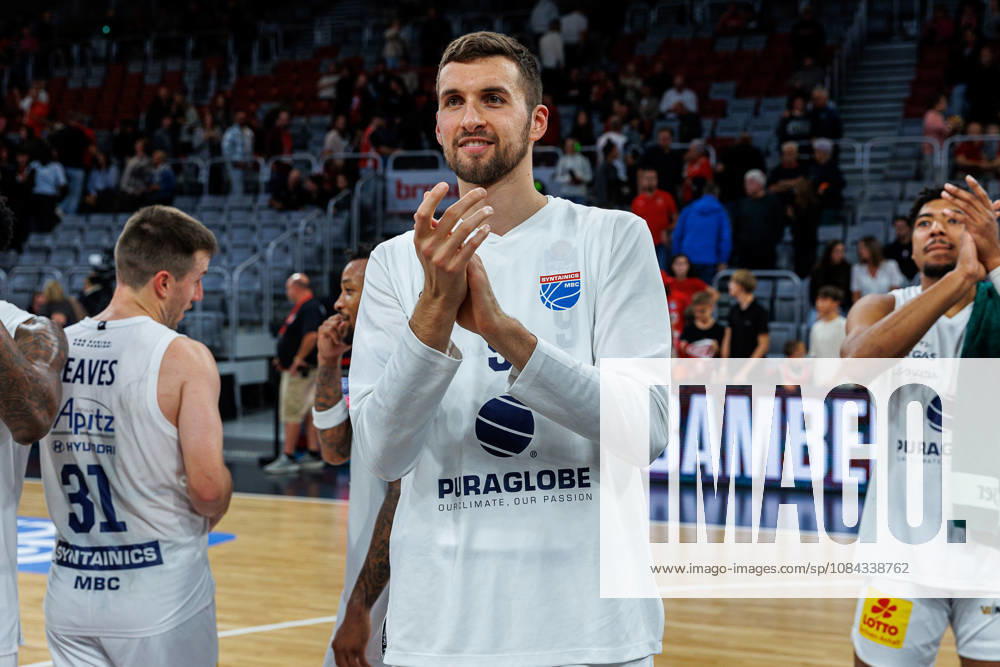 Kresimir Nikic, Syntainics MBC, 09, celebrating, celebration, positive emotions, positive emotion, end of the game, still image, single photo, portrait, BMA365 Bamberg Baskets vs. Syntainics MBC, basketball, easyCredit BBL, Matchday 5, October 10, 2026 BMA365 Bamberg Baskets vs. Syntainics MBC, basketball, easyCredit BBL, Matchday 5, October 10, 2026 Bamberg