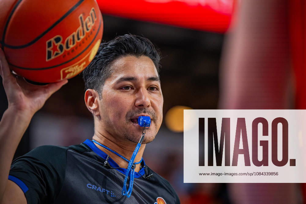 1 Basketball Bundesliga, easyCredit BBL, 2026–2027 Season, Men s Division, Regular Season, Matchday 5, October 10, 2026, RASTA Vechta vs. ratiopharm Ulm; The referees during the game at the RASTA Dome in Vechta, Lower Saxony, Germany