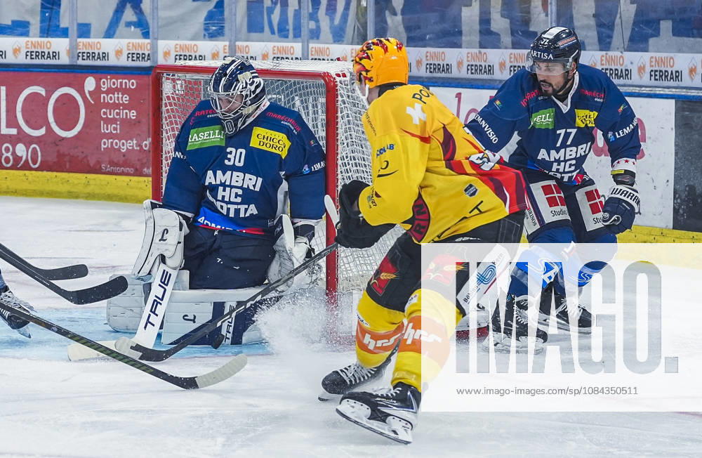 Quinto, Gottardo Arena, NL: HC Ambri Piotta vs. SC Bern; 30 saves by Ambri goaltender Philip Wuthrich against Bern s top scorer Ian Mitchell; Quinto, Gottardo Arena, Ticino, Switzerland