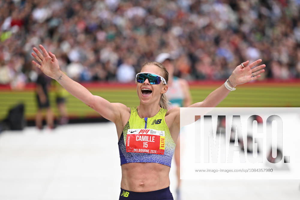 2026 MELBOURNE MARATHON, Camille French of New Zealand crosses the finish line to win the womens marathon during the 2026 Melbourne Marathon Festival in Melbourne, Sunday, October 11, 2026. ( NO ARCHIVING, MELBOURNE VICTORIA Australia