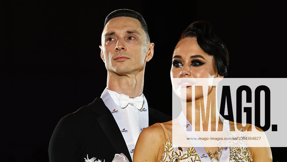 2026 World Standard Dance Championships in Leipzig, WDSF World Championships, October 10, 2026. Winners of the World Dance Championships in Leipzig, October 10, 2026: Gold medalists Vadim Shurin and Anastasia Meshkova from Latvia. Leipzig, Saxony, Germany. Leipzig Exhibition Center, Neue Messe Leipzig.
