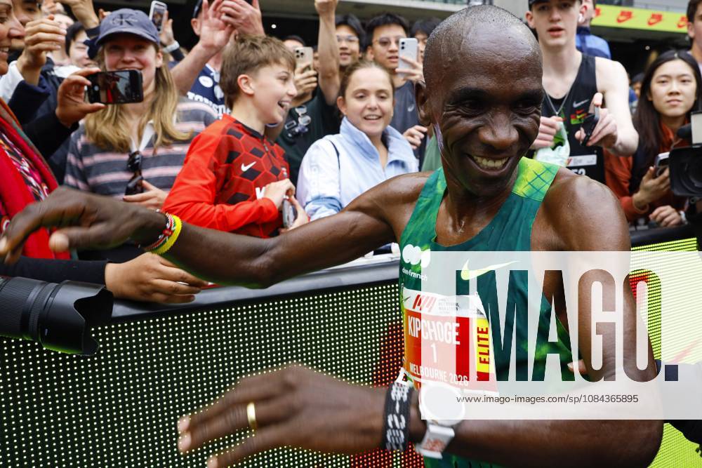 Elite marathon athlete Eliud Kipchoge is seen after completing the Melbourne Marathon..The Nike Melbourne Marathon Festival brings together elite athletes, recreational runners and participants of different ages and abilities for a major running event in Melbourne. The 2026 festival is expected to attract approximately 66,000 participants across all events over two days, including 20,000 runners in the full marathon. The festival features multiple distances, with participants finishing inside the Melbourne Cricket Ground Melbourne Marathon Festival In Melbourne, Australia Ã¢â‚¬ 11 Oct 2026 - ZUMAs197 0869139109st