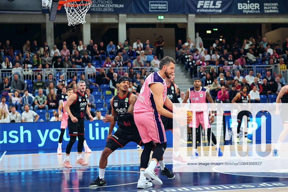 From left: Marcus Evans (SBB Baskets Wolmirstedt), 1, Paul Zipser (MLP Academics Heidelberg), 09 GER BBL MLP Academics Heidelberg SBB Baskets Wolmirstedt Basketball Barmer 2 Basketball Bundesliga ProA Matchday 4, 2026–2027 Season, October 10, 2026 GER MLP Academics Heidelberg SBB Baskets Wolmirstedt, Basketball Barmer 2 Basketball Bundesliga ProA Matchday 4, 2026–2027 Season, October 10, 2026, Heidelberg