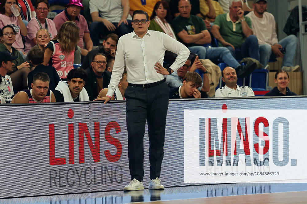 Carlo Finetti, MLP Academics Heidelberg, Head Coach, deep in thought GER BBL MLP Academics Heidelberg SBB Baskets Wolmirstedt Basketball Barmer 2 Basketball Bundesliga ProA Matchday 4, 2026–2027 Season, October 10, 2026 GER MLP Academics Heidelberg SBB Baskets Wolmirstedt, Basketball Barmer 2 Basketball Bundesliga ProA Matchday 4, 2026–2027 season, October 10, 2026, Heidelberg