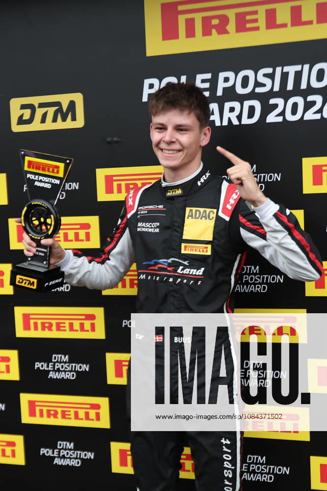 Hockenheim, Germany, October 9–11, 2026; 2026 DTM Season Finale at the Hockenheimring; Sunday, Qualifying 2; Pictured: Bastian Buus (DEN 29) with the Pole Position Award; Hockenheimring, Baden-Württemberg