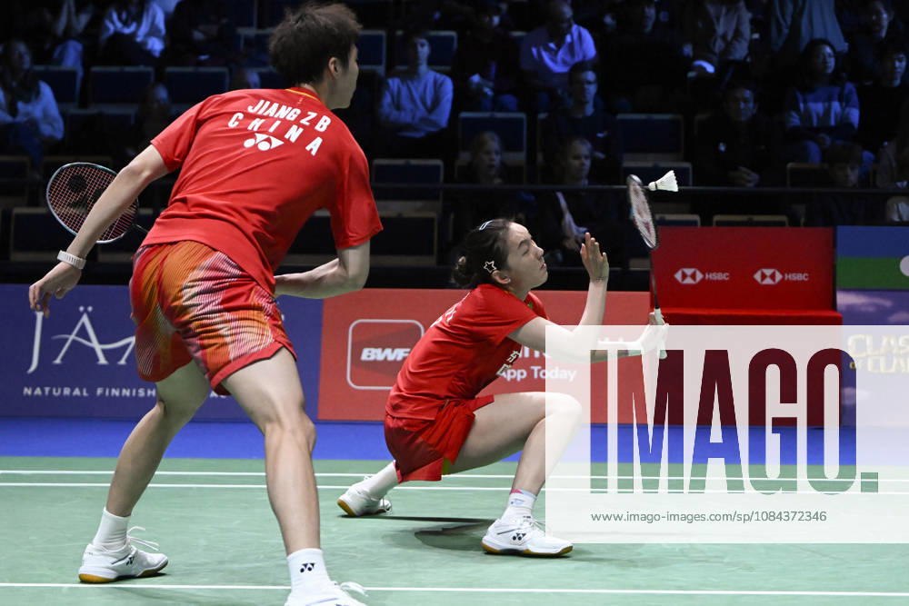Wei Ya Xin (R) and Jiang Zhen Bang of China during mixed doubles final at the badminton Clash of Clans Arctic Open 2026 tournament in Vantaa, Finland, on October 11, 2026. - ANTTI AIMO-KOIVISTO Finland hpfVwXN2UO0