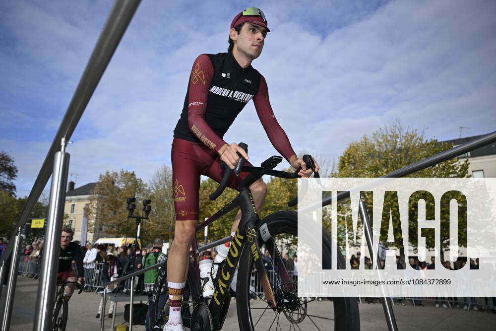 Paris Tours 2026 Cycling Race TOURS, FRANCE - OCTOBER 11 : Scala Hugo (USA) of Modern Adventure Pro Cycling during the 120th edition of Paris Tours an UCI ProSeries 1.Pro one day cycling road race for Men Elite of 216.2 km with start in Chartres and finish in Tours on October 11, 2026 in Tours, France, 11 10 2026 ( Motordriver Guy De Vuyst - Tours France
