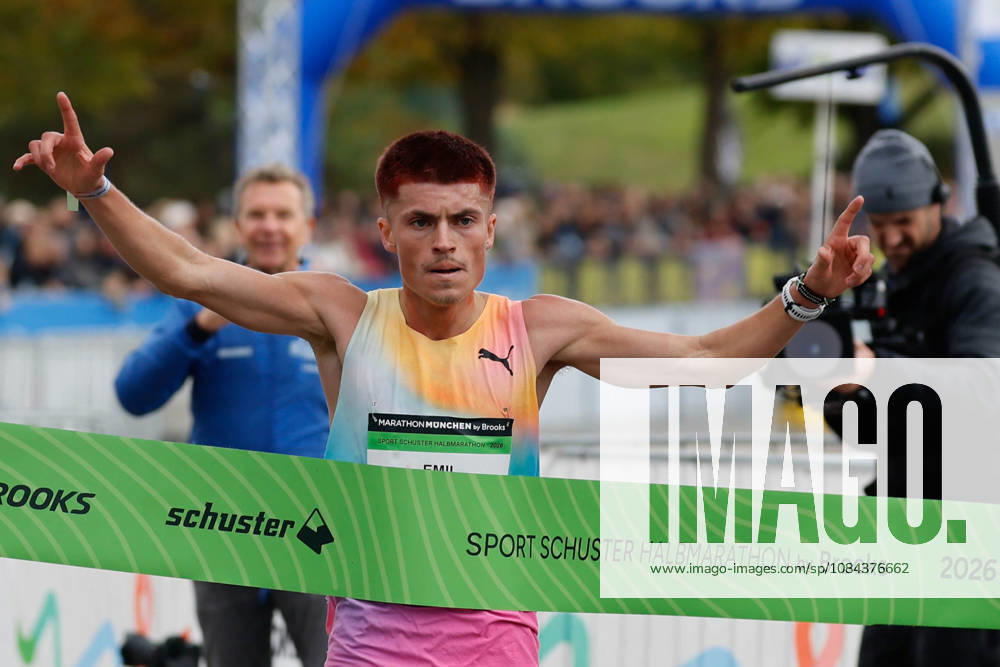 2026 Munich Marathon, Munich, October 11, 2026: Emil MILLAN DE LA OLIVA (SWE) wins the half marathon with a time of 01:03:23 during the 2026 Munich Marathon, Munich