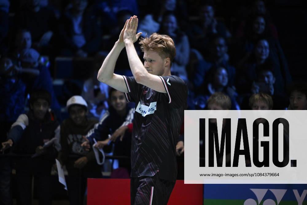 Anders Antonsen of Denmark reacts after winnig the men s singles match against Yushi Tanaka of Japan (not pictured) during the finals at the badminton Clash of Clans Arctic Open 2026 tournament in Vantaa, Finland, on October 11, 2026. - ANTTI AIMO-KOIVISTO Vantaa Finland 77s3iJmbBgA