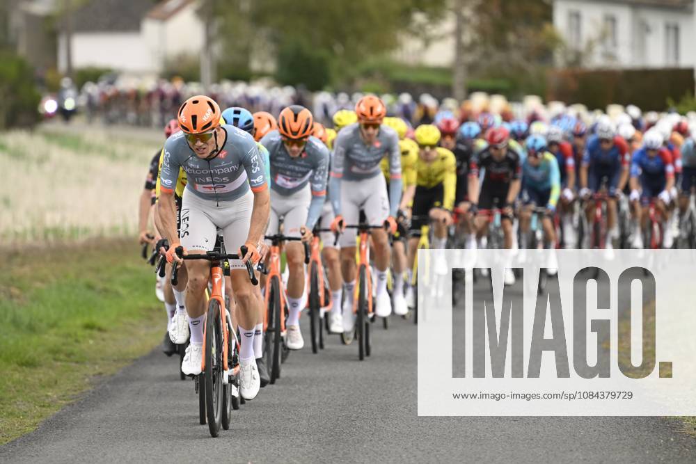 Paris Tours 2026 Cycling Race TOURS, FRANCE - OCTOBER 11 : rider of Netcompany INEOS leading the peloton during the 120th edition of Paris Tours an UCI ProSeries 1.Pro one day cycling road race for Men Elite of 216.2 km with start in Chartres and finish in Tours on October 11, 2026 in Tours, France, 11 10 2026 ( Motordriver Guy De Vuyst - Tours France