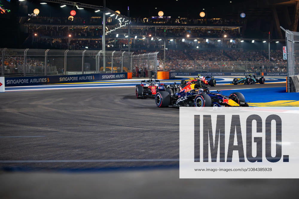 11th October 2026; Marina Bay, Singapore; Formula 1, Singapore Grand Prix, Race Day; 2nd lap and Max Verstappen of Red Bull Racing holds the lead DavidxAsh