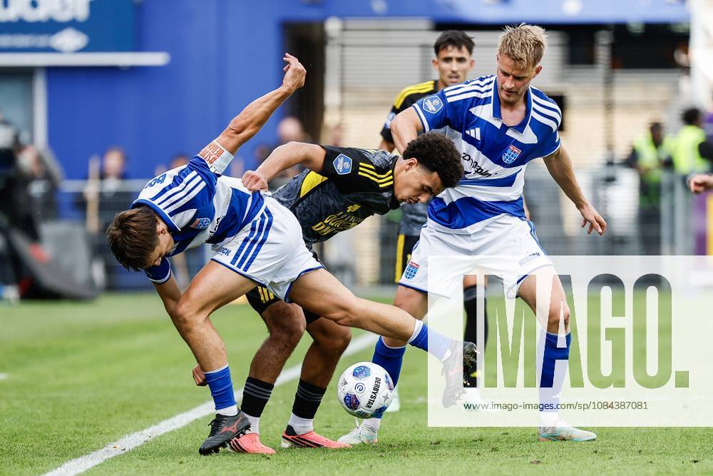 ZWOLLE - Ryan Thomas of PEC Zwolle, Rafik el Arguioui of SC Cambuur, Simon Graves of PEC Zwolle (lr) during the Dutch Eredivisie match between PEC Zwolle and Cambuur at the MAC3Park stadium on October 11, 2026 in Zwolle, the Netherlands. VINCENT JANNINK ANP Eredivisie 2026 27 ANPxSportx IVx 572130436 originalFilename: 572130436