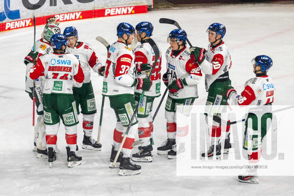 The Panthers Celebrate Their Victory in Krefeld: Krefeld Pinguine vs. Augsburger Panther, Ice Hockey, Penny DEL, Matchday 8, 2026–2027 Season, October 11, 2026 Krefeld Pinguine vs. Augsburger Panther, Ice Hockey, Penny DEL, Matchday 8, 2026–2027 Season, October 11, 2026 Krefeld