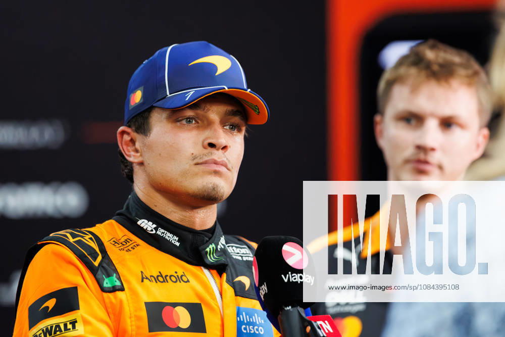Lando Norris of Great Britain conducting interviews after qualifying ahead of the F1 Grand Prix of Singapore at the Marina Bay Street Circuit. Formula 1, Singapore Grand Prix 2026, Saturday Qualifying - 10 Oct 2026 - ZUMAs197 20261010_aaa_s197_966