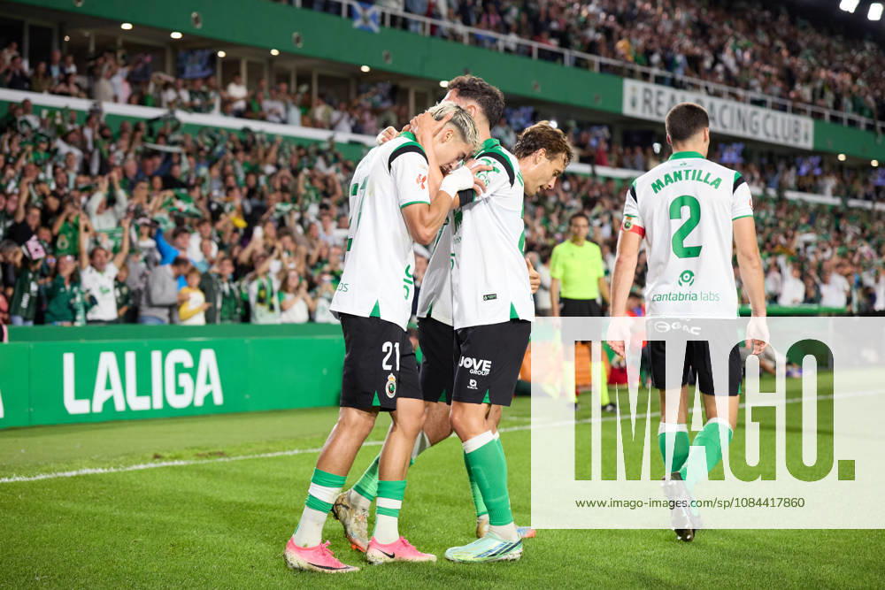 Yassir Zabiri of Real Racing Club de Santander celebrates after scoring the team s first goal during the LaLiga EA Sports match between Real Racing Club de Santander and Valencia CF at Campos de de El Sardinero on October 11, 2026, in Santander, Spain. Santander Spain - ZUMAa181 20261011_zaa_a181_354