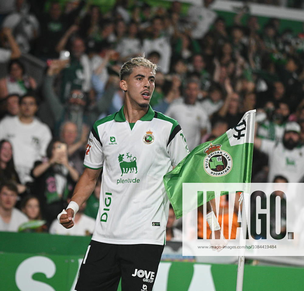 ESP LaLiga EA Sports: Racing Santander vs. Valencia CF — Yassir Zabiri of Racing Santander scores a goal and celebrates during the LaLiga EA Sports match between Racing Santander and Valencia CF, played at Campos de Sport de El Sardinero Stadium in Cantabria on October 11, 2026, in Spain. Spanish Soccer
