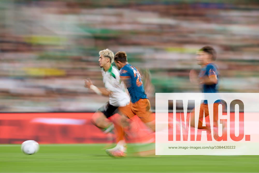 Yassir Zabiri of Real Racing Club de Santander competes for the ball with Pablo Maffeo of Valencia CF during the LaLiga EA Sports match between Real Racing Club de Santander and Valencia CF at Campos de de El Sardinero on October 11, 2026, in Santander, Spain. Real Racing Club De Santander V Valencia CF - LaLiga EA Sports - ZUMAa181 20261011_zaa_a181_380