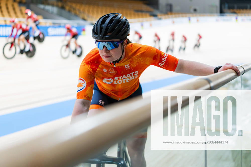 2026 Tissot UCI Track World Championships Picture by Alex Whitehead SWpix.com - 12 10 2026 - Cycling - 2026 Tissot UCI Track World Championships - Chongming Shanghai Velodrome, Shanghai, China - Training - Steffie Van Der Peet of the Netherlands Shanghai Chongming Shanghai Velodrome China