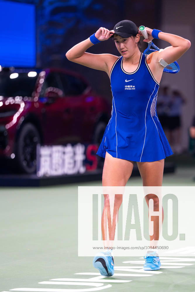 (261012) -- WUHAN, Oct. 12, 2026 -- Wang Xiyu reacts during the women s sinlges round of 64 match between Wang Xiyu of China and Wang Xinyu of China of the 2026 Wuhan Open tennis tournament in Wuhan, capital of central China s Hubei Province, Oct. 12, 2026. ) (SP)CHINA-WUHAN-TENNIS-WUHAN OPEN-WOMEN S SINGLES-ROUND OF 64 (CN) XiaoxYijiu