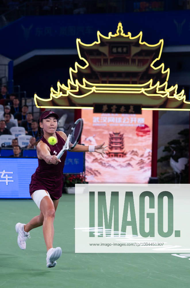 (261012) -- WUHAN, Oct. 12, 2026 -- Wang Xinyu hits a return during the women s sinlges round of 64 match between Wang Xiyu of China and Wang Xinyu of China of the 2026 Wuhan Open tennis tournament in Wuhan, capital of central China s Hubei Province, Oct. 12, 2026. ) (SP)CHINA-WUHAN-TENNIS-WUHAN OPEN-WOMEN S SINGLES-ROUND OF 64 (CN) XiaoxYijiu
