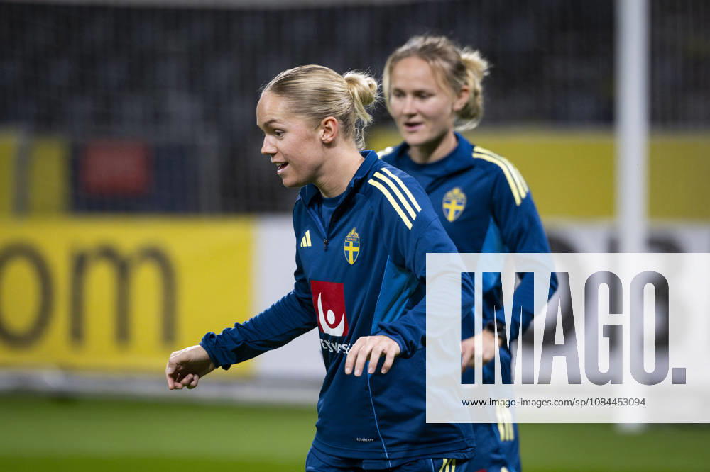 STOCKHOLM, SWEDEN, 20261012 Soccer player Hanna Lundkvist on the field as the Swedish women s national soccer team trains at Friends Arena ahead of the World Cup playoff match against Lithuania STOCKHOLM SWEDEN