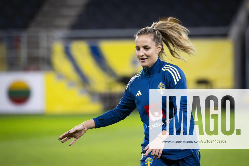STOCKHOLM, SWEDEN, 20261012 Soccer player Nathalie Björn on the field as the Swedish women s national soccer team trains at Friends Arena ahead of the World Cup playoff match against Lithuania STOCKHOLM SWEDEN
