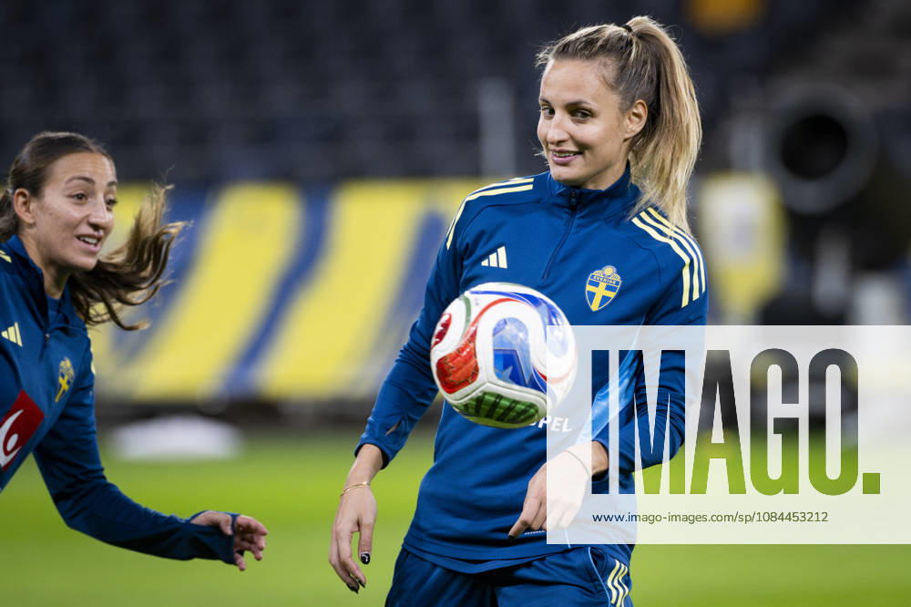 STOCKHOLM, SWEDEN, 20261012 Soccer player Nathalie Björn on the field as the Swedish women s national soccer team trains at Friends Arena ahead of the World Cup playoff match against Lithuania STOCKHOLM SWEDEN