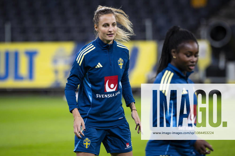 STOCKHOLM, SWEDEN, 20261012 Soccer player Nathalie Björn on the field as the Swedish women s national soccer team trains at Friends Arena ahead of the World Cup playoff match against Lithuania STOCKHOLM SWEDEN