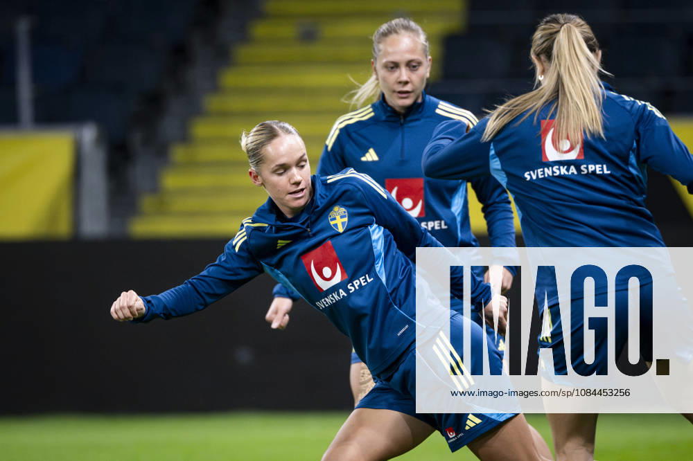 STOCKHOLM, SWEDEN, 20261012 Soccer player Hanna Lundkvist on the field as the Swedish women s national soccer team trains at Friends Arena ahead of the World Cup playoff match against Lithuania STOCKHOLM SWEDEN