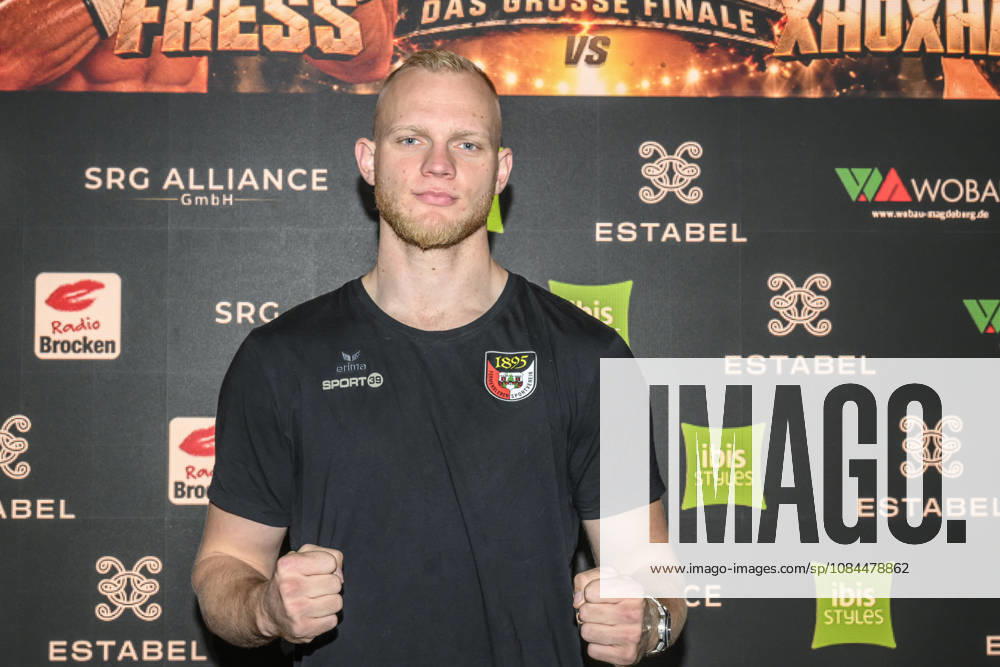 Pictured from left: Paul Schmidt, boxer, GER, Magdeburg, SES; first press conference ahead of the SES Boxing Gala on Saturday, November 14, 2026, at Messe Magdeburg, October 13, 2026,