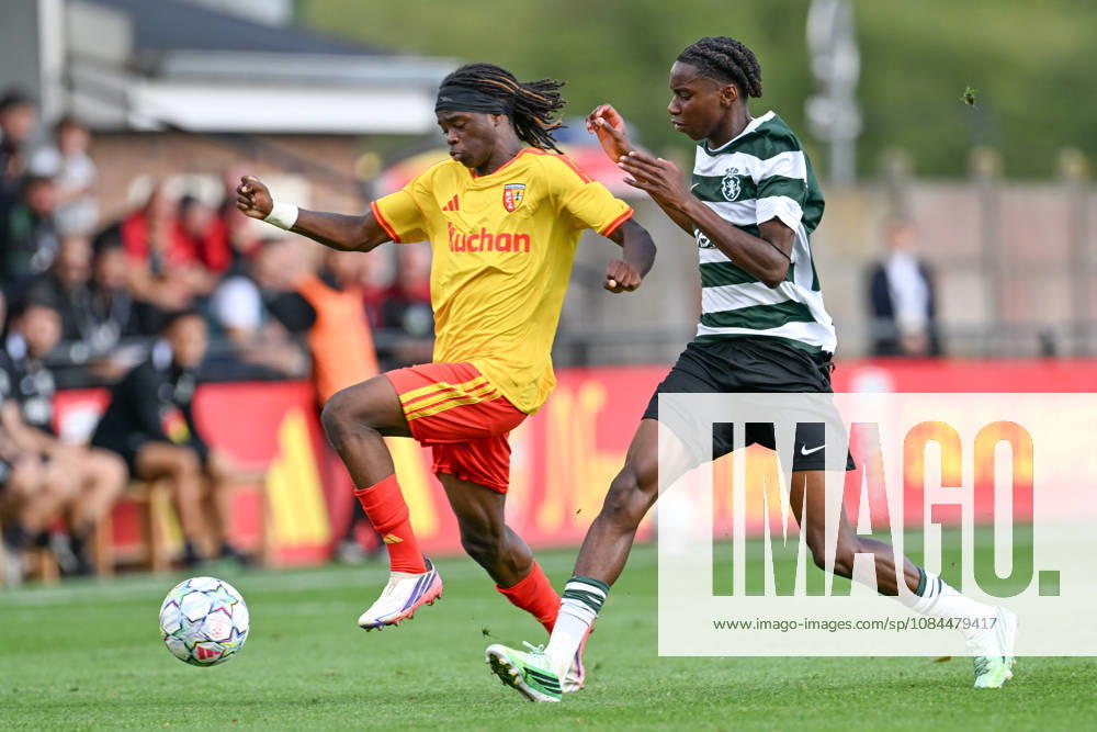 Youth League RC Lens vs Sporting CP Issa Drame (11) of Lens fighting for the ball with Paulo Simao (6) of Sporting CP during the Uefa Youth League matchday 2 game in the League phase in season 2026 - 2027 between Racing Club de Lens and Sporting CP Lissabon on October 13 , 2026 in Avion, Belgium. (Photo by David Catry sportpix) Avion CTS La Gaillette Belgium