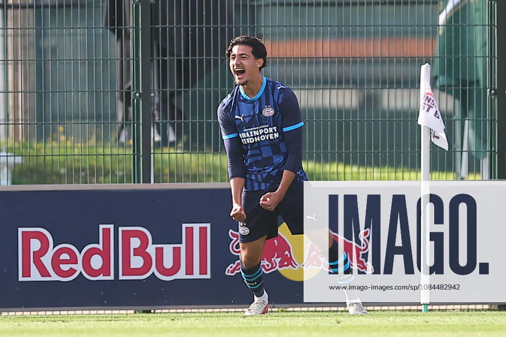 RB Leipzig U19 vs. PSV Eindhoven U19, UEFA Youth League, Leipzig, October 13, 2026, Cottaweg Training Center, Soccer, 2026–2027 Season, U19 Juniors, UEFA Youth League, Matchday 2, RB Leipzig U19 vs. PSV Eindhoven U19 1–6 (1–1), Pictured: Goal for Eindhoven, goal celebration after the 1–3, goal scorer Emre Duran Can (14), Eindhoven, For editorial use only, UEFA regulations prohibit any use of photographs as image sequences and or quasi-video,