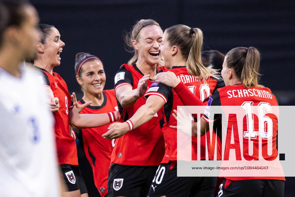 SOCCER - FIFA World Cup, WM, Weltmeisterschaft, Fussball 2027, quali, AUT vs KOS VIENNA,AUSTRIA,13.OCT.26 - SOCCER - FIFA Women s World Cup 2027, european qualifiers, OEFB international match, Länderspiel, Nationalmannschaft Austria vs Kosovo. Image shows the rejoicing of AUT with Marie Hoebinger (AUT). GEPAxpictures Rauthner