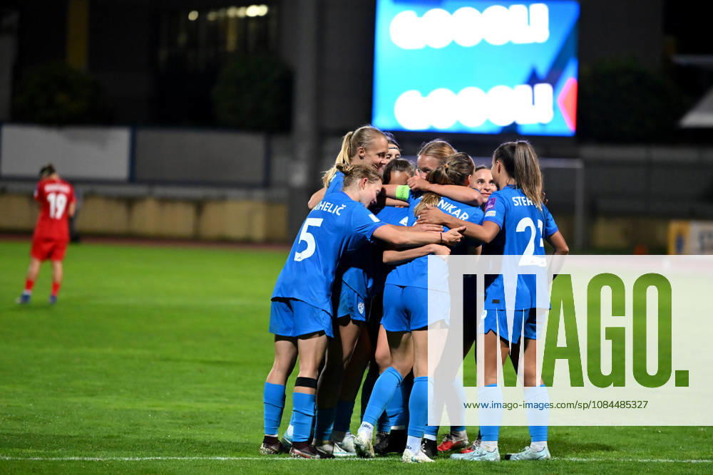 Mirjam Kastelec of Slovenia and Team Slovenia celebrate score during the UEFA Women’s European Qualifiers for 2027 World Cup Play-offs Round 1, 2nd leg match between Slovenia and Turkey at Sports Park Domzale, Domzale on October 13, 2026 in Domzale, Slovenia. (Photo by Igor Kupljenik Sports Press Photo).
