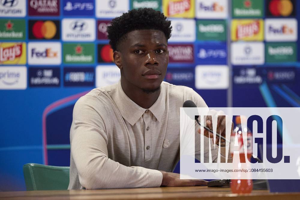Aurelien Tchouameni (Real Madrid CF) attends a press conference, PK, Pressekonferenz on the eve of the UEFA Champions League 2026 2027 match between AS Roma and Real Madrid CF..Real Madrid CF is holding its pre-match press conference ahead of its second UEFA Champions League game. Rome Italy - ZUMAs197 20261013_aaa_s197_133
