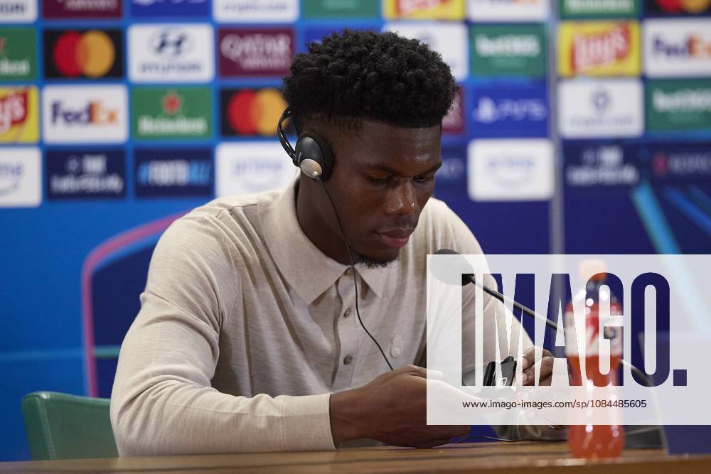 Aurelien Tchouameni (Real Madrid CF) attends a press conference, PK, Pressekonferenz on the eve of the UEFA Champions League 2026 2027 match between AS Roma and Real Madrid CF..Real Madrid CF is holding its pre-match press conference ahead of its second UEFA Champions League game. Rome Italy - ZUMAs197 20261013_aaa_s197_135