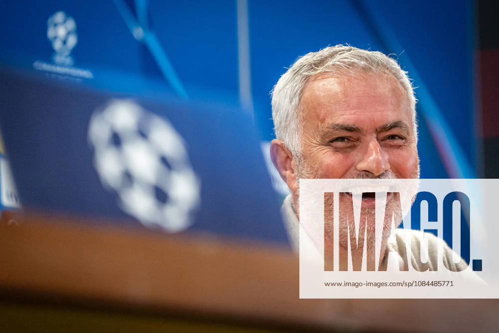 Real Madrid C.F. Training Session And press conference, PK, Pressekonferenz - UEFA Champions League 2026 27 League Phase MD2 Jose Mourinho Head Coach of Real Madrid CF smiles during the press conference on day ahead of the UEFA Champions League 2026 27 League Phase MD2 at at Olympic Stadium on October 13, 2026 in Rome, Italy Rome Olympic Stadium Lazio Italy