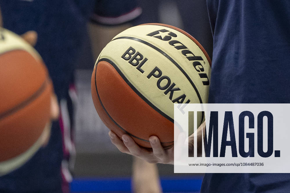 ENBL 2026–2027 Syntainics MBC vs. Bristol Flyers Weissenfels, Germany October 13, 2026 Pictured: game ball, basketball, feature, symbol, stock photo, characteristic, detail, Weissenfels City Hall, Saxony-Anhalt, Germany