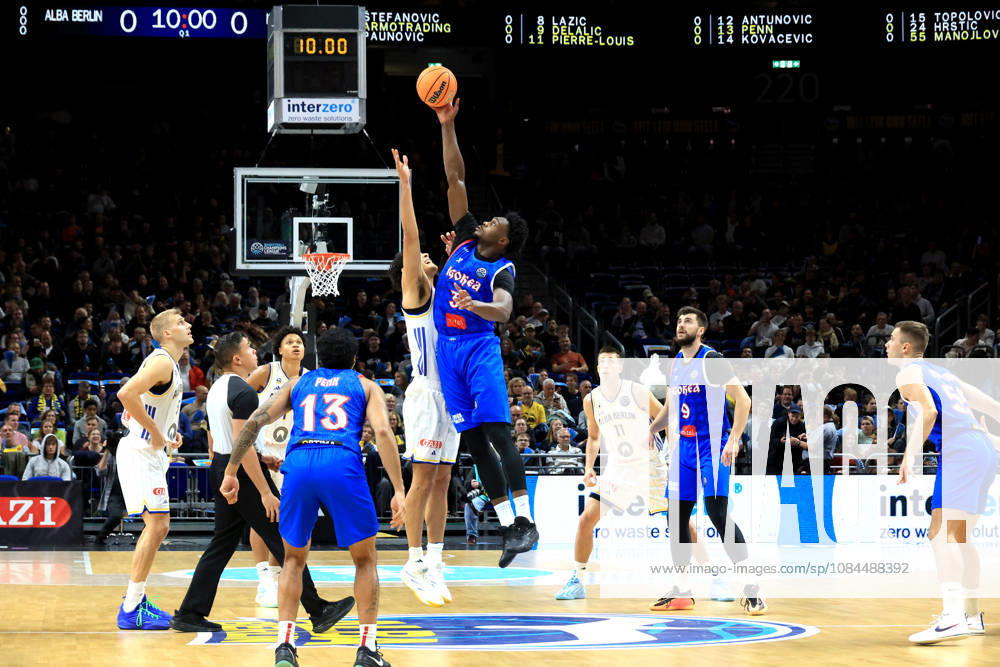Germany, GER, DEU, Basketball, Champions League (BCL), Day 1, 2026–2027 Season, Berlin, ALBA Berlin vs. Igokea Anstoss, BRANDON ANGEL ALBA Berlin 21, Joel Armotrading Igokea 3, nordphoto GmbH, Engler Berlin, Uber Arena Berlin, Germany