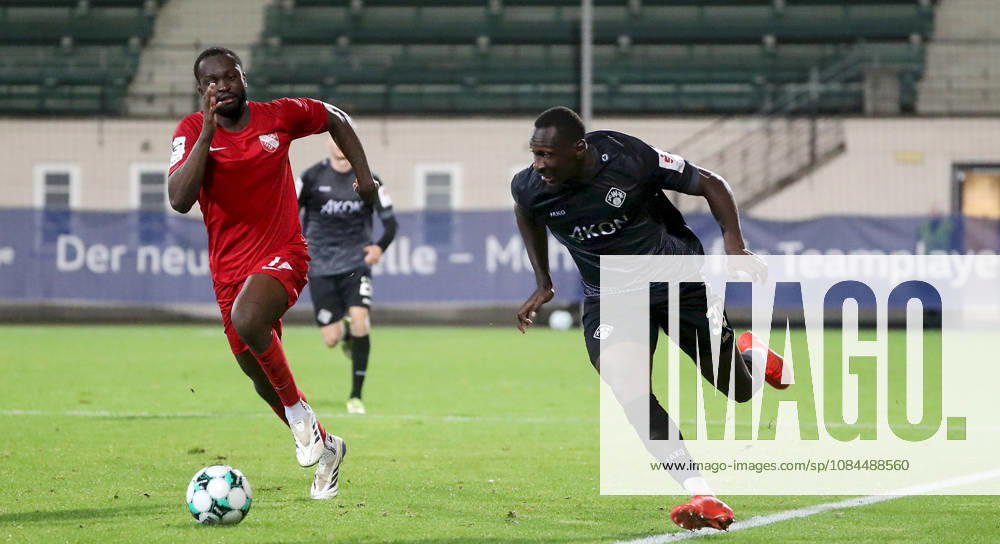 Men s, Soccer, 2026–2027 Season, 3rd Division, Matchday 9: TSV Havelse vs. FC Würzburger Kickers; from left: Dennis Duah (TSV Havelse), Tarsis Bonga (FC Würzburger Kickers); Eilenriedestadion, Hanover, Lower Saxony, Germany