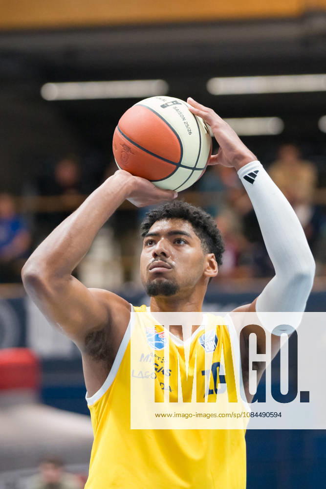 Kostja Mushidi (MBC), 10, scored 24 points in a 106–84 home win: Syntainics MBC vs. Bristol Flyers, European North Basketball League (ENBL), 2026–27, Germany, United Kingdom, October 13, 2026, Weissenfels Stadthalle, Saxony-Anhalt, Germany