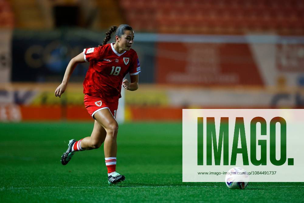 Scarlett Hill of Wales Women on the ball Wales Women v Albania Women, Women s European World Cup Qualifier, Football, Park y Scarlets, Llanelli, UK - 13 Oct 2026Llanelli Park y Scarlets United Kingdom