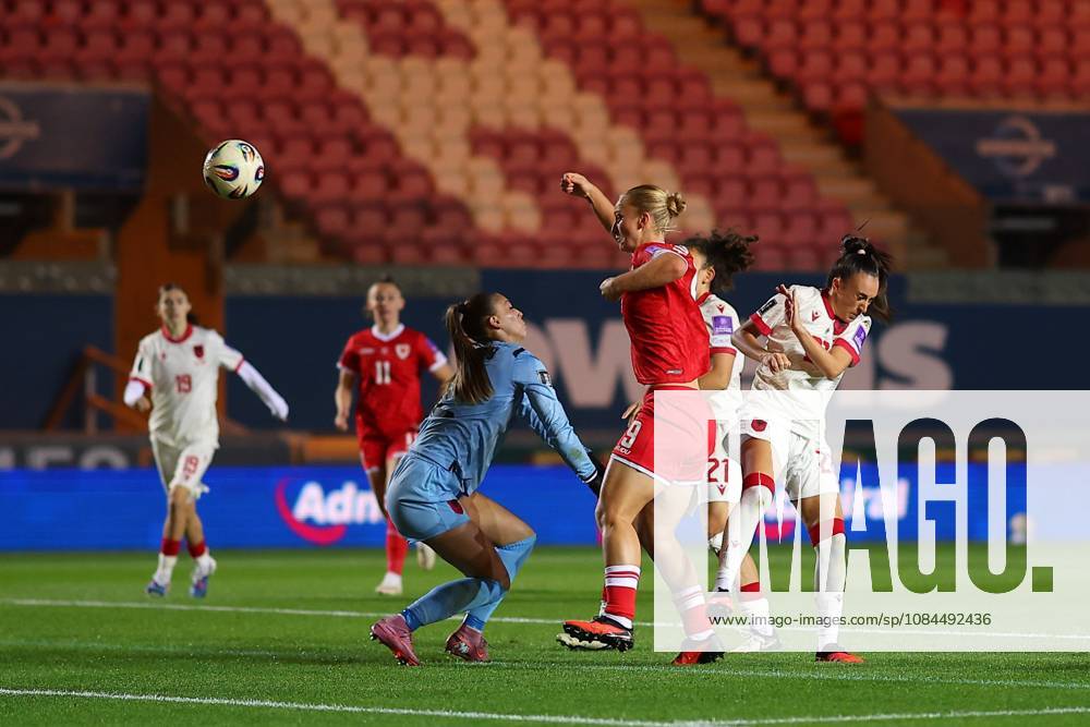 Elise Hughes of Wales Women scores a goal to make it 2-0 Wales Women v Albania Women, Women s European World Cup Qualifier, Football, Park y Scarlets, Llanelli, UK - 13 Oct 2026Llanelli Park y Scarlets United Kingdom