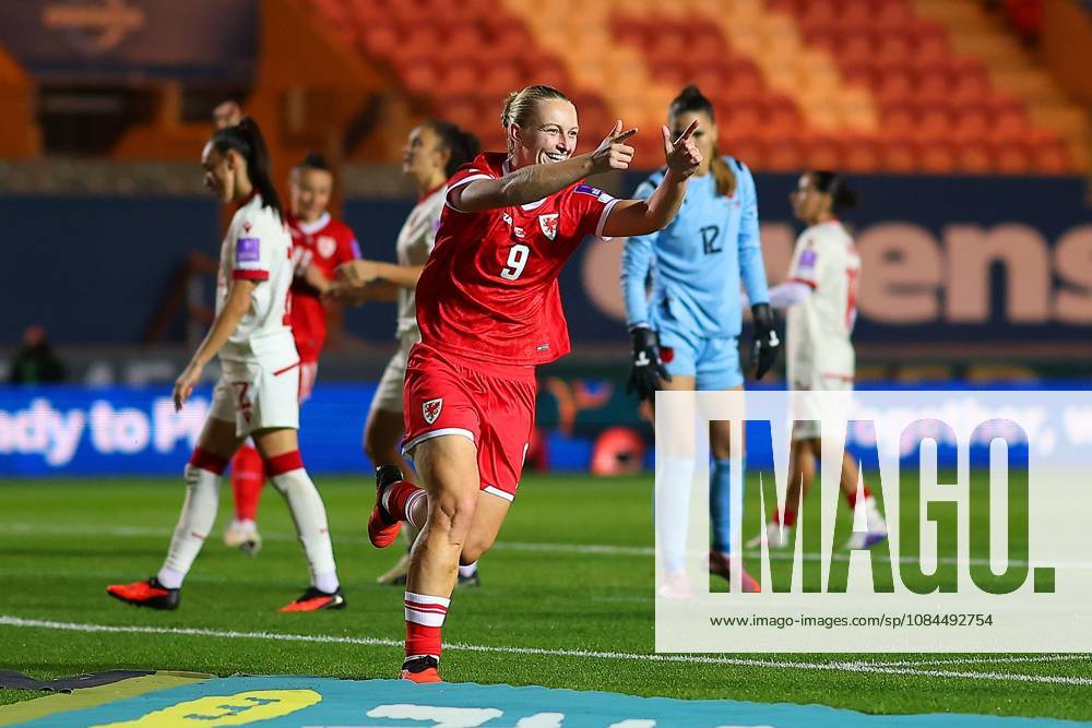 Elise Hughes of Wales Women celebrates scoring a goal to make it 2-0 Wales Women v Albania Women, Women s European World Cup Qualifier, Football, Park y Scarlets, Llanelli, UK - 13 Oct 2026Llanelli Park y Scarlets United Kingdom