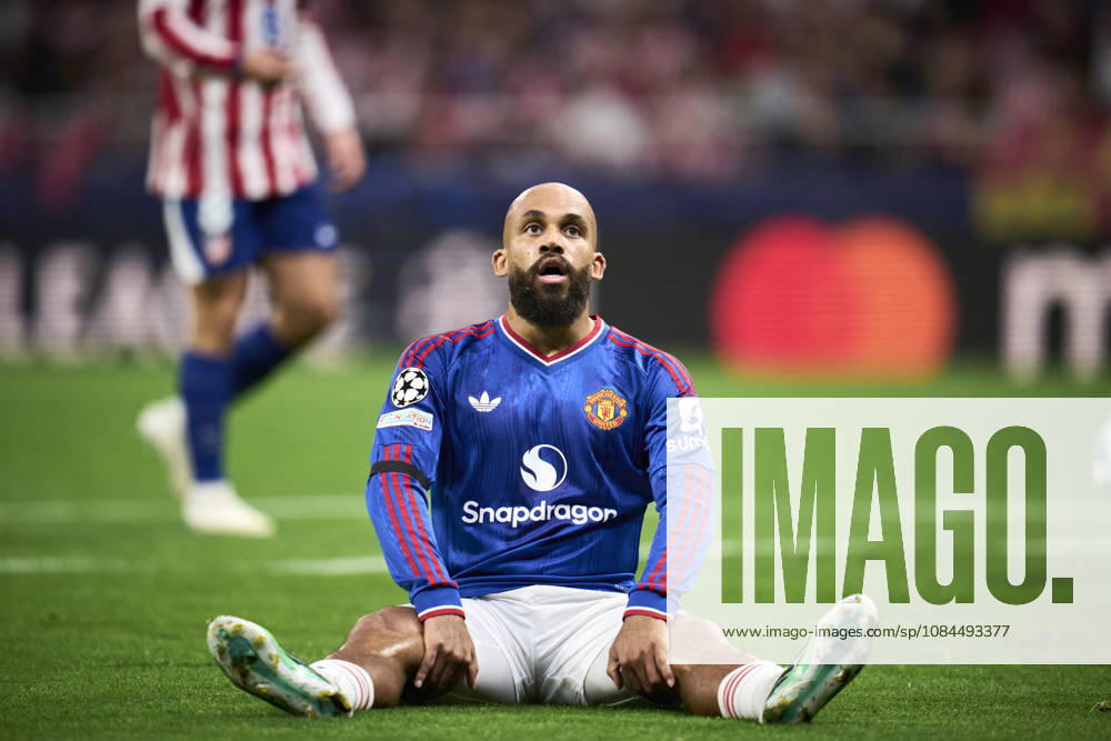 Bryan Mbeumo of Manchester United, ManU gestures during the UEFA Champions League 2026 27 League Phase MD2 match between Atletico de Madrid and Manchester United at Estadio Metropolitano on October 13, 2026 in Madrid, Spain. Madrid Spain - ZUMAa181 20261013_zaa_a181_039