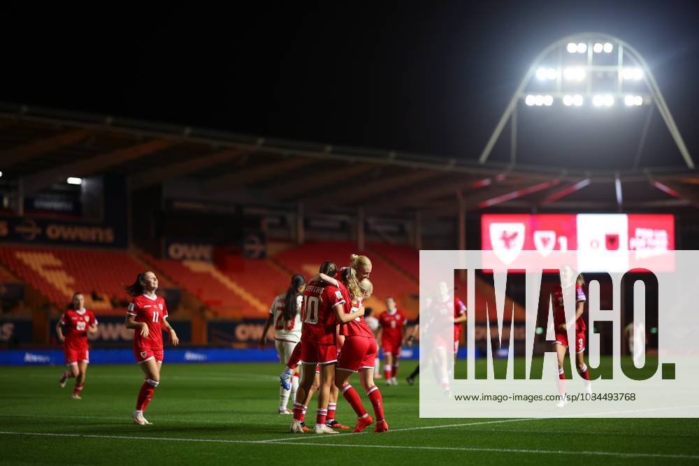 Wales Women celebrate as Elise Hughes of Wales Women scores a goal to make it 2-0 Wales Women v Albania Women, Women s European World Cup Qualifier, Football, Park y Scarlets, Llanelli, UK - 13 Oct 2026Llanelli Park y Scarlets United Kingdom