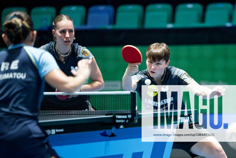 Nina Mittelham (TTC Berlin Eastside) and Annett Kaufmann (SV DJK Kolbermoor, Germany) (photo ms4267bA) at the European Table Tennis Championships in Ljubljana, Slovenia LJUBLJANA, SLOVENIA, OCTOBER 13, 2026 Nina Mittelham (TTC Berlin Eastside) and Annett Kaufmann (SV DJK Kolbermoor, Germany) (photo ms4267bA) easily advanced to the doubles round of 16 at the European Table Tennis Championships at the Stozice Arena, Ljubljana, Slovenia Ljubljana Stozice Arena Slovenia