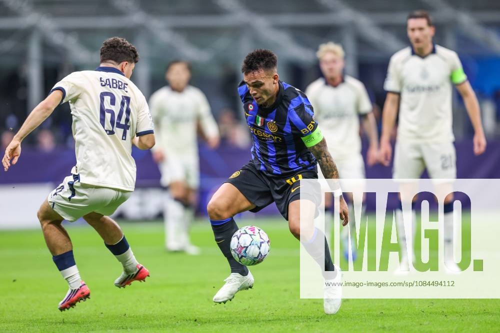 Inter s Lautaro Martinez is pictured in action during a soccer game between Italian Inter Milan and Belgian Club Brugge KV, Tuesday 13 October 2026 in Milan, Italy, on day 2 of the UEFA Champions League league phase. BRUNOxFAHY x189717008x