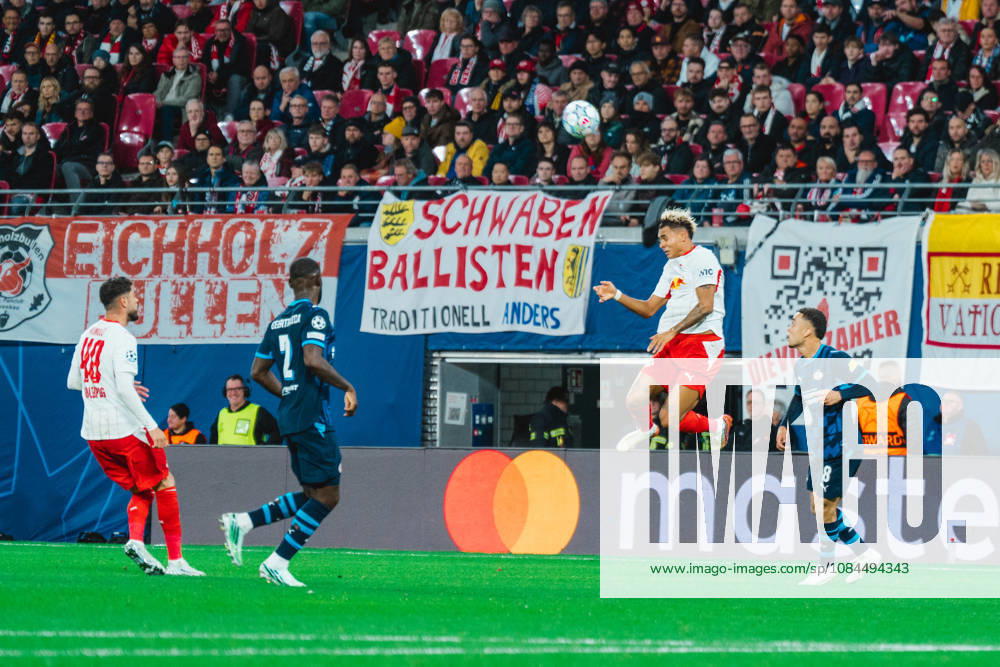 Antonio Nusa (RB Leipzig, 7) header RB Leipzig vs PSV Eindhoven, UEFA Champions League, Champions League, Germany, Football, 26 27, GER, Leipzig, Red Bull Arena Stadium, 13 October 2026 DFL regulations prohibit any use of photographs as image sequences and or quasi-video.DFL regulations prohibit any use of photographs as image sequences and or quasi-video. Leipzig Red Bull Arena, Leipzig Sachsen GER